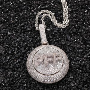 A-Z nom personnalisé lettres or argent hommes mode Hip Hop bijoux glacé rotatif lettre pendentif collier