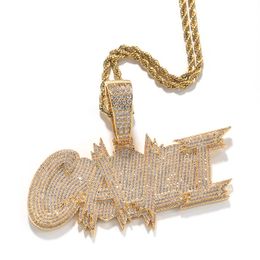 Topbling A-Z aangepaste naam letters hanger kettingen bling 5a zirkon 18k echt goud verguld