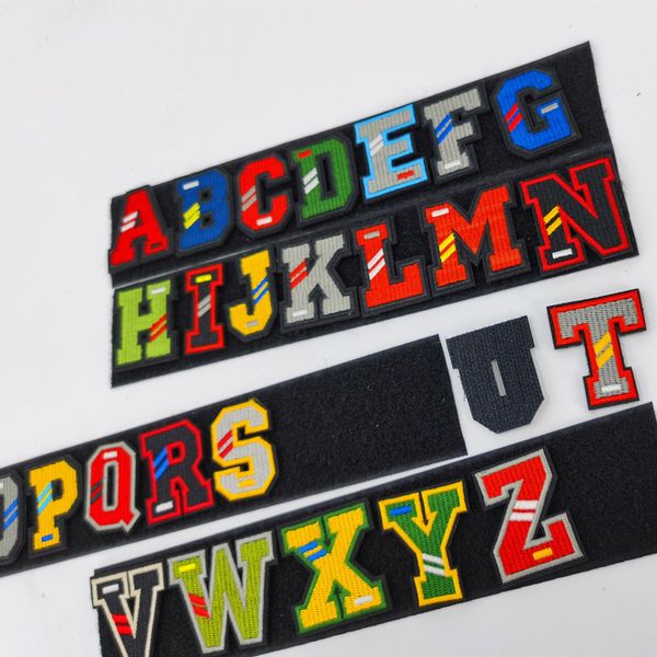 A-Z Patches de letras Hook Loop Clother Magic Pasta Patches Military Biker Clother Sticker Aplique 26pc Alphabet Diy Logo Marca