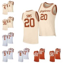 A001 20 Maillot Jericho Sims Texas Longhorns Matt Coleman Iii KevinDurant Kai Jones Dylan Osetkowski GregBrown Jase Febres Kamaka Hepa College