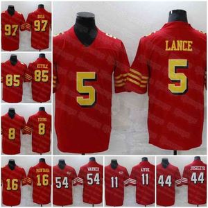 A001 5 Maillot de football Trey Lance 85 George Kittle 54 Fred Warner 80 Jerry Rice 97 Nick Bosa ers 8 Steve Young 42 Ronnie Lott 7 Colin Kaepernick