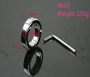A039 Hoge kwaliteit roestvrij staal Scrotum dragende ring De pik penis JJ ring Testiculaire bondage apparaat 150G volwassen produc3495716