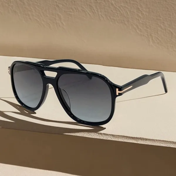 A075 hommes lunettes de soleil Designer Luxury Luxury Sungass Sunwear Quality Acétate Pilote Femmes Grands de lunettes extérieures carrées Cool Gafas Sol