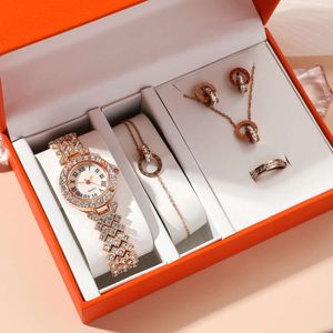 A09296 Dameshorloge Titanium Steel Sieraden Set Commemorative Festival Gift Gifts Beste keuze