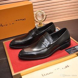 A1 21SS Topkwaliteit Herenjurk Schoen Mode Elegante Formele Trouwschoenen Designer Slip op Office Oxford voor Mannen Luxe Maat 38-45