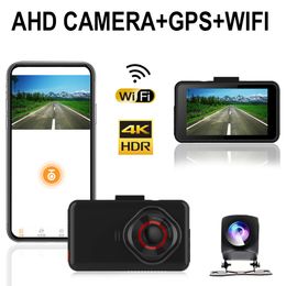 A1 Full HD 1080P coche DVR cámara de salpicadero WiFi GPS conducción grabadora de vídeo cámara de visión delantera y trasera visión nocturna Dashcam registrador automático