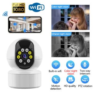 A10 Mini Caméra Wifi Sans Fil PTZ Webcam Caméras IP Sécurité Ampoule Caméra Maison Intelligente Mobile À Distance Bébé Moniteur Alarme Pousser Conversation Bidirectionnelle LED Couleur Vision Nocturne Caméscope