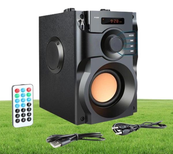 A100 Big Power Bluetooth haut-parleur sans fil stéréo Subwoofer Heavy Bass Endeurs de musique Musique Prise en charge de l'écran LCD FM Radio TF7855638