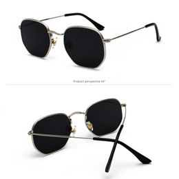 A112 exagon lunettes De soleil femmes monture en métal pêche or thé lunettes Lentes De Sol Hombre Okulary UV400