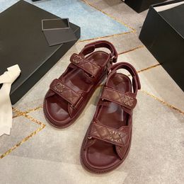 A113 Sandália para Designer Mulheres Sandálias Plataforma Sandale Slides Sapatos Fundo Grosso Verão Salto Plano Gancho Loop Casual Praia Fivela Couro Genuíno Alta Platm s e