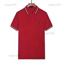 A114 Designer Mode Nouveau Polo Classique Été Anglais Coton Épi De Blé À Manches Courtes Hommes Et Femmes Croissant Broderie Casual T-shirt D'affaires