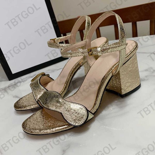 A114 Sexy Cuir Mode 2023 Bloc Talon Dames Sandales Femmes Pantoufles Designer Sandale Chaussures De Fête De Mariage Boucle De Ceinture Semelle En Caoutchouc Mules Été Bea