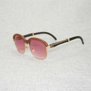 A115 Stijl Vintage Houten Vrouwen Wrap Zonnebril Gafas Mannen voor Outdoor Ronde Helder Glazen Frame Shades Eyewearkia 2023