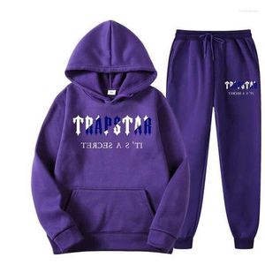 A115 TRAPSTAR 2022 Gedrukt Merk Sportkleding Mannen 15 Kleuren Warm Twee Stukken Set Losse Hoodie Sweatshirt Broek Jogging