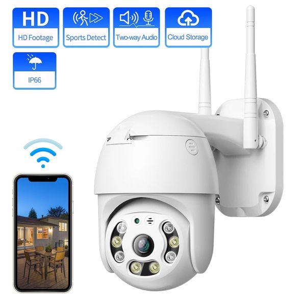 A12 Smart 1080P Almacenamiento en la nube Cámara inalámbrica PTZ IP Domo de velocidad CCTV Cámaras de seguridad Audio bidireccional para exteriores Cámara WiFi 5G