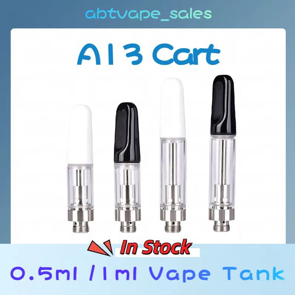 A13 Carte de chariots de vape vide 0,5 ml 1,0 ml ATOMERIE PYREX VERRE VERRE Céramique Huile épaisse 510 Vaporisateur stylo E Cigarettes Vapes Kits Starter D8 D9 D10 Pods d'huile vides