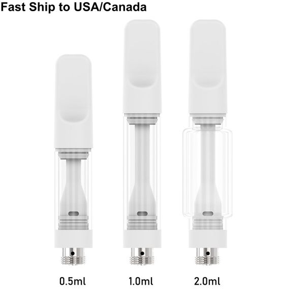 A15 Chariots en céramique complets Ampoule Cartouche en verre de graisse Pyrex 0,5 ml 1,0 ml 2,0 ml Atomiseur d'huile de vape 510 Batteries à filetage Stylo Atomiseurs d'huile épais vides compatibles Prix de gros