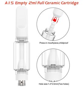 A16 Shenzhen Sigarette Elettronica Chariots en céramique complets Ampoule Pyrex Cartouche de verre gras 2,0 ml Atomiseur d'huile de vape Diamètre 10,5 mm pour 510 batteries Vente en gros d'usine