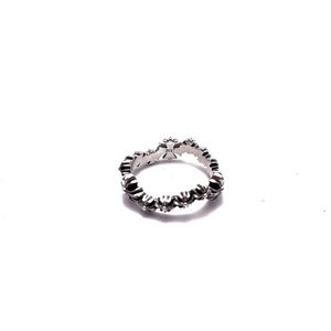 A167 S925 bague en argent Sterling personnalisé mode Punk Hip Hop Style croix fleur Couple lettre en forme de bijoux amoureux cadeau