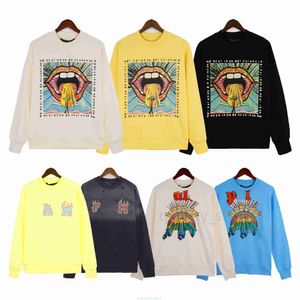 A1ae Heren en Dames 23ss Herfst Designer Palmes Angels Ripped Vintage Losse Pullover Print High Street Sweatshirts Modeliefhebbers Ronde Hals Truien Maat S-xl