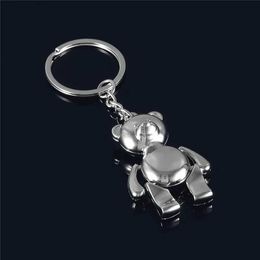 Keeschaines A1ct Lonyards Metal Bear Keychains Alloy Animal Teddy Chain pour filles Anneaux de clés Femmes Sac à main charme accessoire Expédition S165 D240417