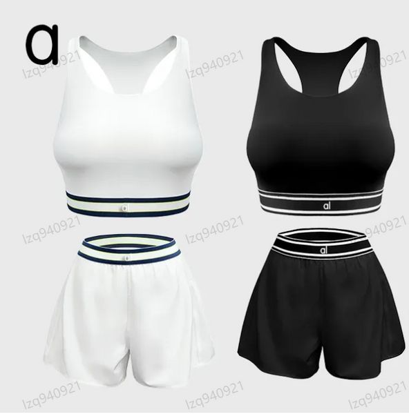 A1O Lycra Fabric Set de yoga de lencería Sports Sports Sports Shorts de yoga Mujeres Correr fitness Butocas de cintura alta seca Rápida Pantaltillas antiaminea