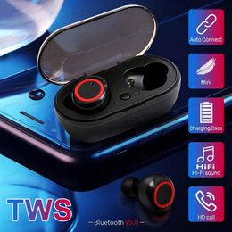 A2 TWS 5.0 Oortelefoon Draadloze Bluetooth Hoofdtelefoon Waterdichte Stereo Headset Touch Control Oordopjes Powerbank Charging Case voor Huawei Samsung iPhone