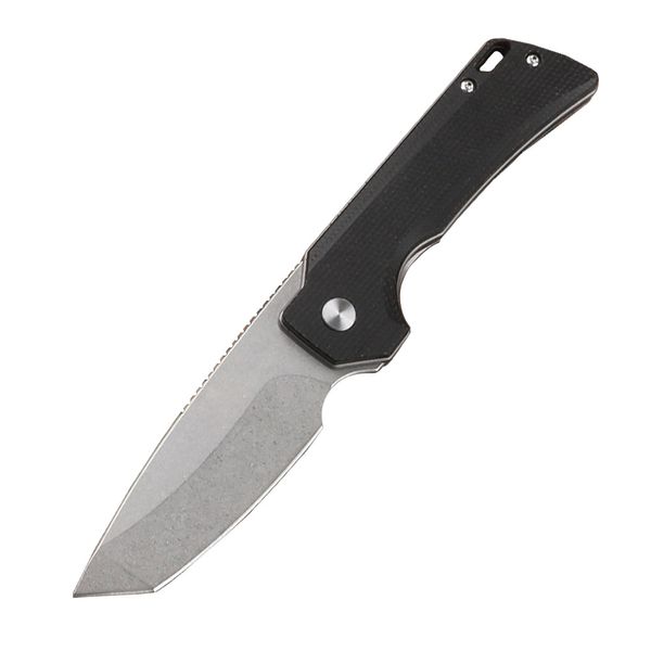 A2267 Couteau Flipper haut de gamme 14C28N Stone Wash Tanto Point Blade CNC G10 Poignée Roulement à billes Ouverture rapide EDC Couteaux de poche