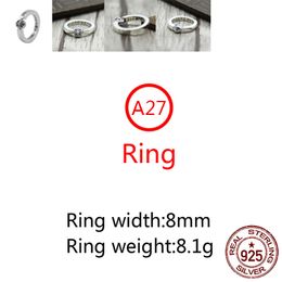 A27 S925 Sterling Zilveren Ring Gepersonaliseerde Mode Punk Hip Hop Stijl Rotary Cross Bloem Paar Letter Vormige Sieraden Minnaar Gift nieuwe