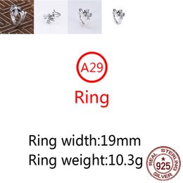 A29 S925 Sterling Silver Ring Personnalize Cross Cross Couple Fashion Punk Street Net Red Jewelry Gift For Lover