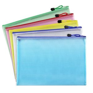 A3 / A4 / A5 / A6 / B4 / B5 / B6 Grille Transparente Sac de Document Pvc Zipper Papeterie Pochette Produits Listes Sac LZ1887