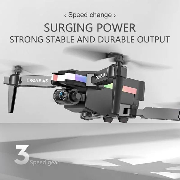 A3 Drone HD Fotografía aérea Luz deslumbrante Altura fija. Drones voladores teledirigidos, juguetes de regalo de aviones UAV