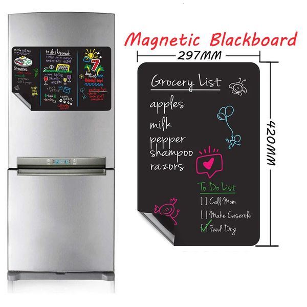 Tableau noir magnétique A3, décoration de chambre d'enfants, tableau magnétique pour la cuisine de la maison et le réfrigérateur, tableau d'affichage 240111
