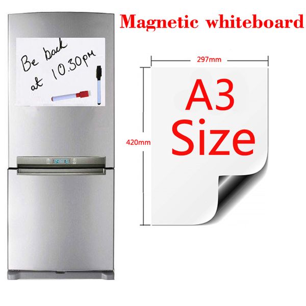 A3 Magnétique Kitchen Whiteboard Réfrigages Aimments Dry Hipe White Board Writing Record Message Board Rappel Memo Pad Kid Gift