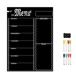 A3 Feuille de tableau blanc magnétique pour réfrigérateur de cuisine Réfrigage multipurpose Calendrier de planche blanche hebdomadaire pour la planification du menu avec 8 stylo