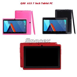 A33 Multi-color Q88 Tablet PC 7 "Quad Core 512MB 4GB Android 4.4 Allwinner Dual Camera WiFi Q88 Tablets