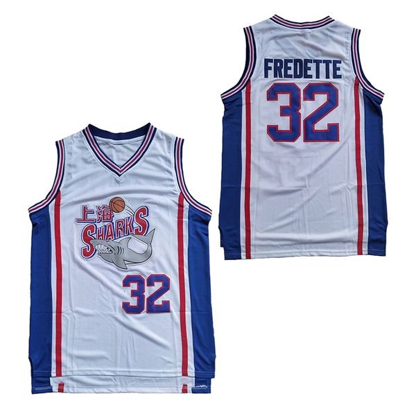 A3740 32 Jimmer Fredette Shanghai Sharks Maillots Hommes University College Movie Basketball Fredette Jersey Team White Stitched Sale