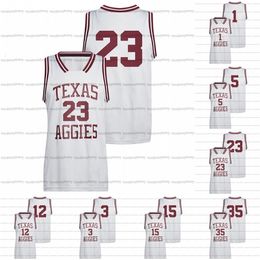 A3740 Custom Texas AM Aggies Camiseta de baloncesto universitario de la NCAA Marcus Williams Danuel House Jr. Quenton Jackson Hassan Diarra Alex Caruso Manny