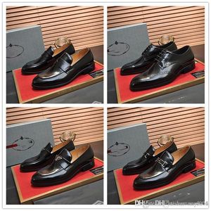 A4 4-stijl luxe ontwerper Top Cowhide Mens lederen kleding schoenen Designer Luxurys Black Sneakers Ademende niet-slip slijtage-resistente rubberen zool hoge kwaliteit