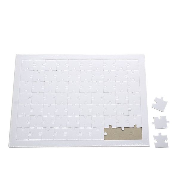 A4 70 pcs Sublimation Blancs Puzzles avec cadre pour DIY Personnalisé Blanc Carton Transfert De Chaleur Blanc Puzzle