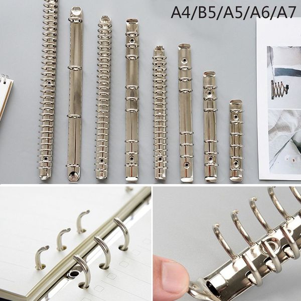 A4/B5/A5/A6/A7 Nuevo Notas de metal de metal Diy Ringlable Ring Binder Clip Carpeta de archivo de hojas sueltas Notebook Hoops