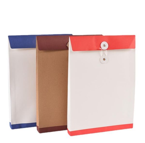 A4 Document Fichier Sac Kraft Papier Dossier Pochette Sac-Fichier Organisateur Titulaire Enveloppe Bureau Fournitures Scolaires Fil Boucle Impression Couleur SN4341