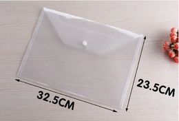 A4 Documentbestand Tassen met Snap-knop Transparante indiening enveloppen Plastic bestandspapiermappen 16c Eef4833