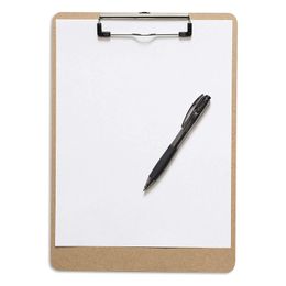 A4 Wood Nursing Clemboard Penhouder Plastic frame Aangepaste afdruk Logo Clip Board