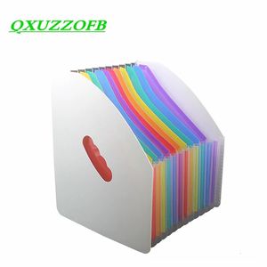 Carpeta de archivos A4 Organizador de documentos expandible de escritorio erectable 13 bolsillos Arco iris multicapa sólido para cuaderno de papel 240329