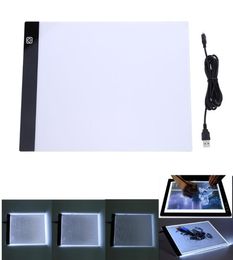A4 LED Tekening Tablet Tablet Digitale grafische kussen USB LED LICHT BOX Copy Board Elektronische kunst Graphic Painting Writing Table Retail2180294