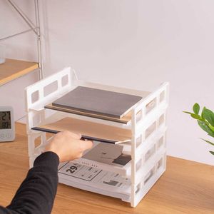 A4 Paper Superposed Desktop Files Storage Rack Box Plastic Letter Trade Office Desk Organizer Bestand