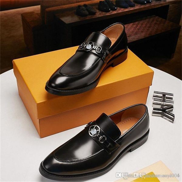 A4 Zapato de fiesta Hombre Zapatos italianos clásicos Hombres Vestido de diseñador de noche formal Mocasines Zapatos de lujo elegantes para hombres Zapatos de cuero Sepatu Slip On Pria Butysize 6.5-11