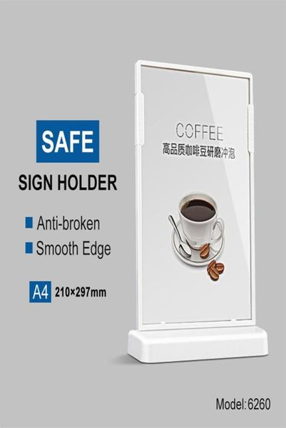 A4 Plastic T Shape Table Menu Sign Board Holder Stands for Restaurants Stores8254157