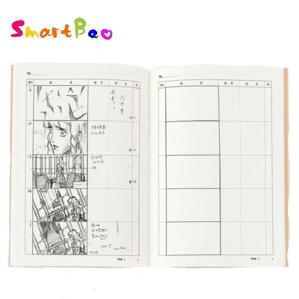 A4 modèle de storyboard d'animation professionnel carnet de croquis pour film dessin croquis et plan scènes Journal 240329